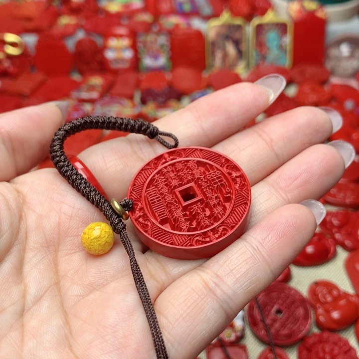 天然辰砂工艺品朱砂钥匙扣