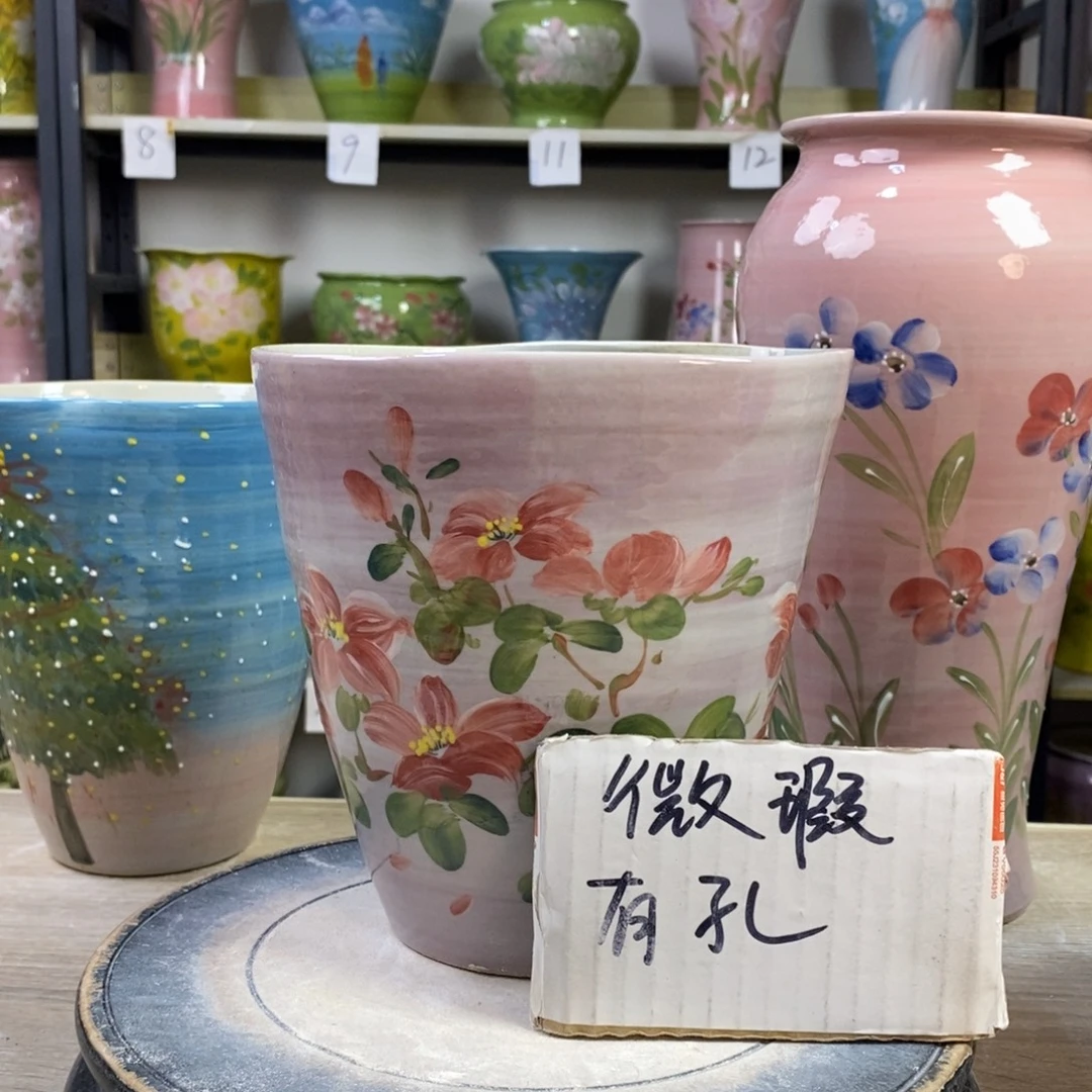 景德镇手工手绘陶瓷花盆