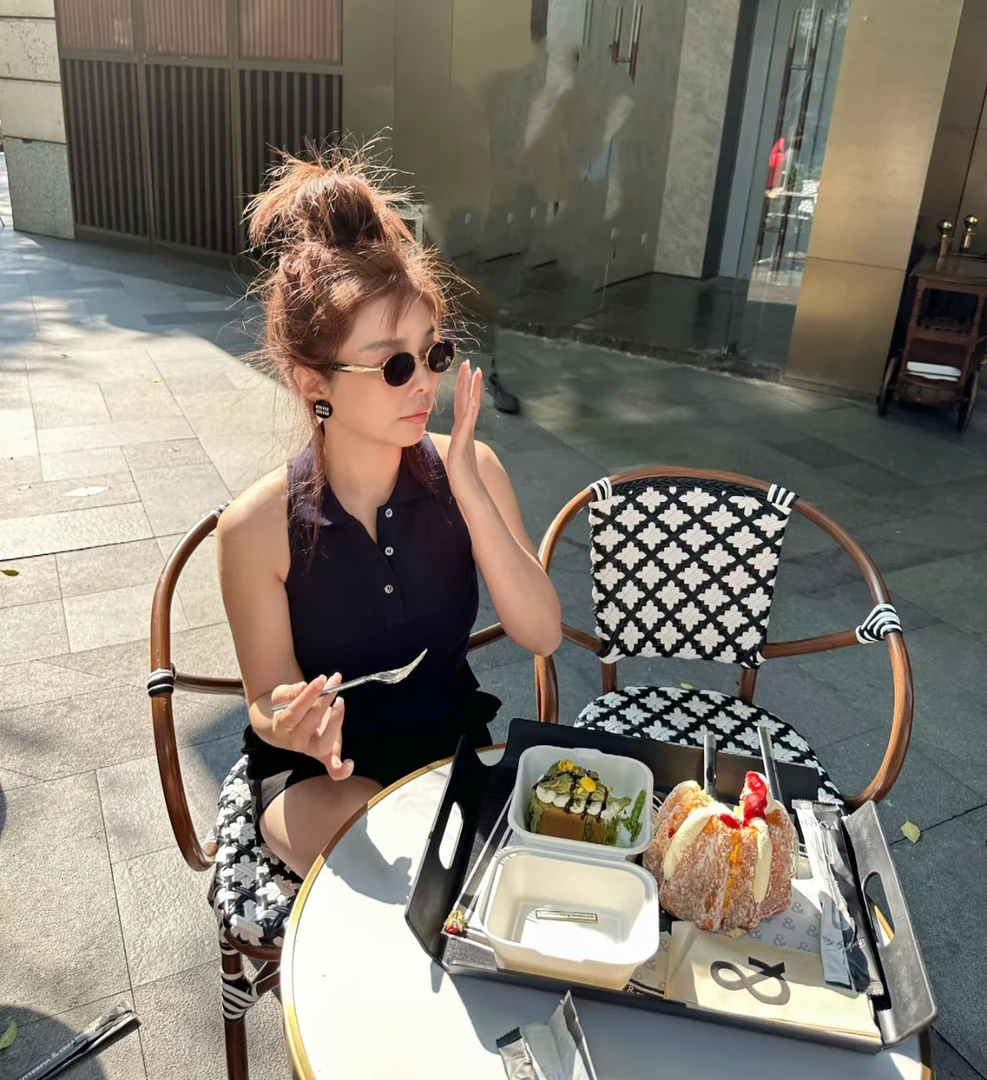 【深圳TY女装】polo领高弹无袖背心显瘦简约夏季轻奢通勤运动上衣