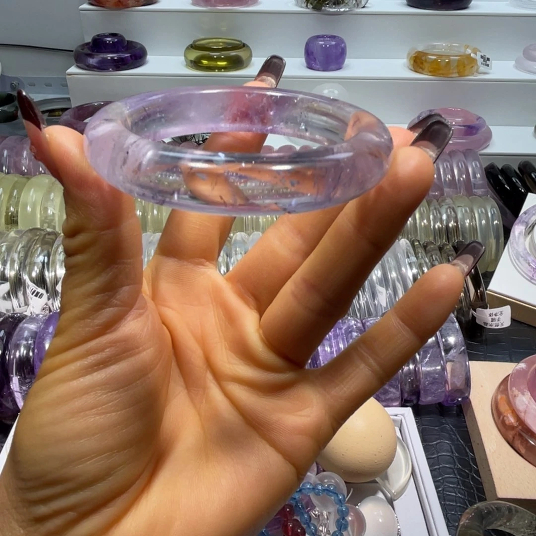 水晶手镯58圈口25号未镶嵌