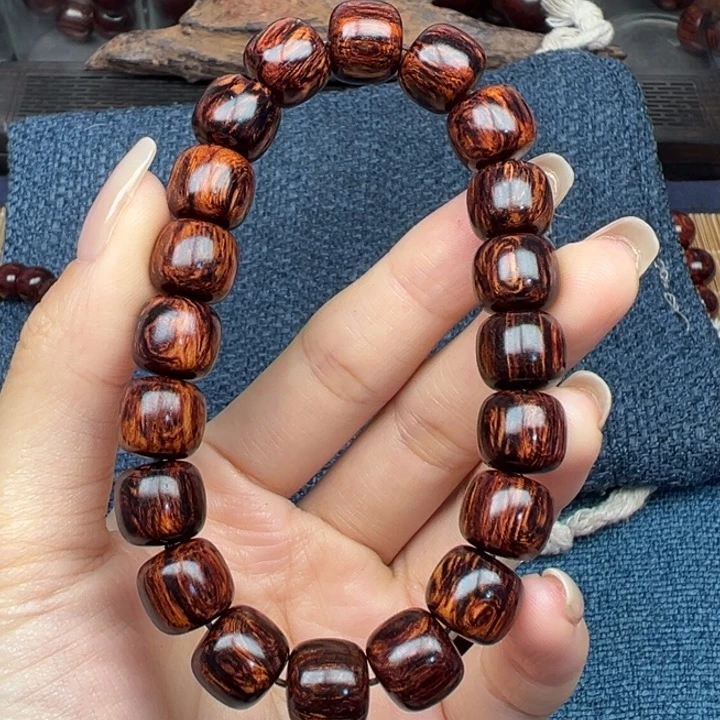 草***选木海南红降花梨公树心油爆满妖纹1011老型单圈