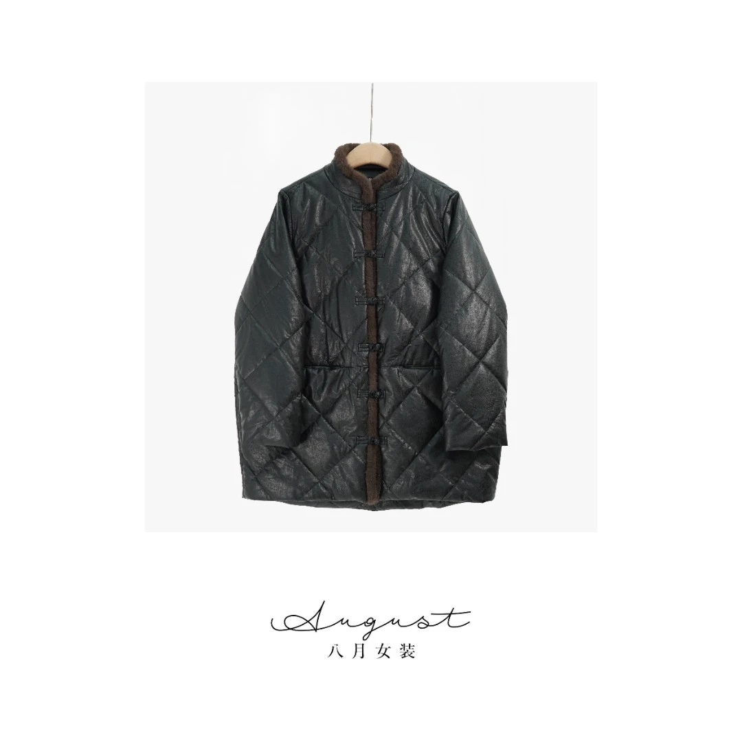 【BAYUE】3753菱形休闲保暖女装棉衣黑色百搭冬季