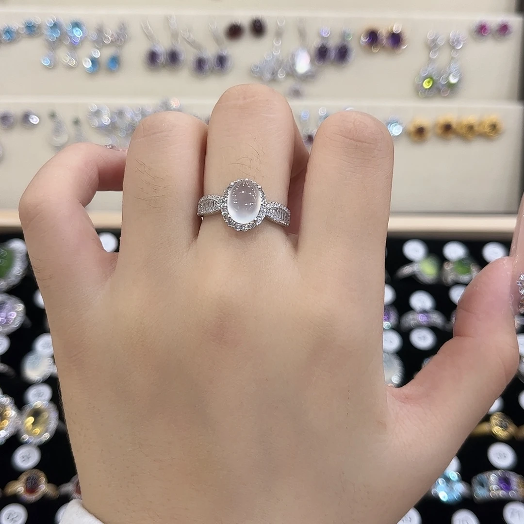 岫玉银S925镶嵌戒指经典小蛮腰