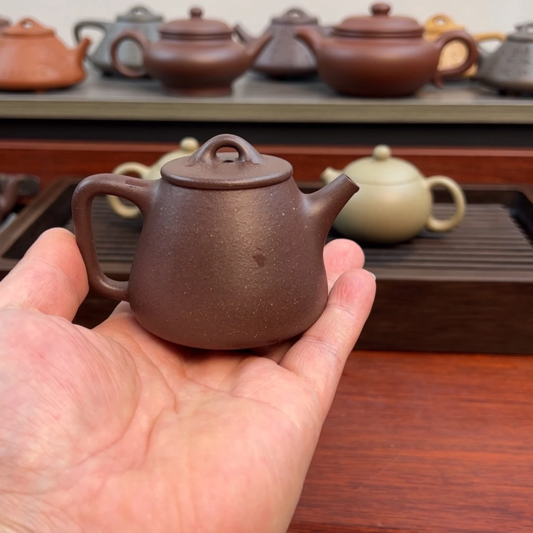 紫砂茶壶石瓢：110cc 天青紫泥