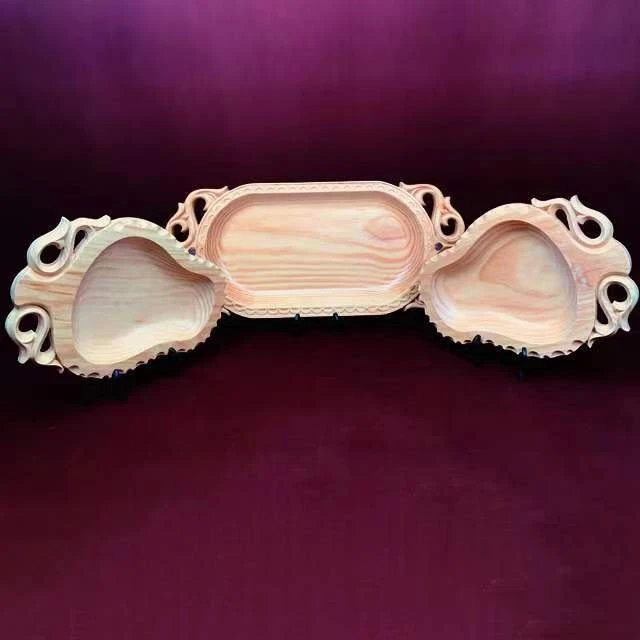 AKSARAY民族风中式复古手工那仁盘肉盘刻花家用农家乐三件套套装