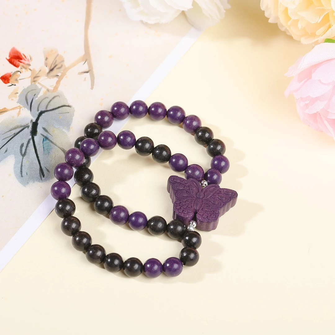 息肌丸九紫东方合香珠蝴蝶8mm双圈手串hx0084zt5258