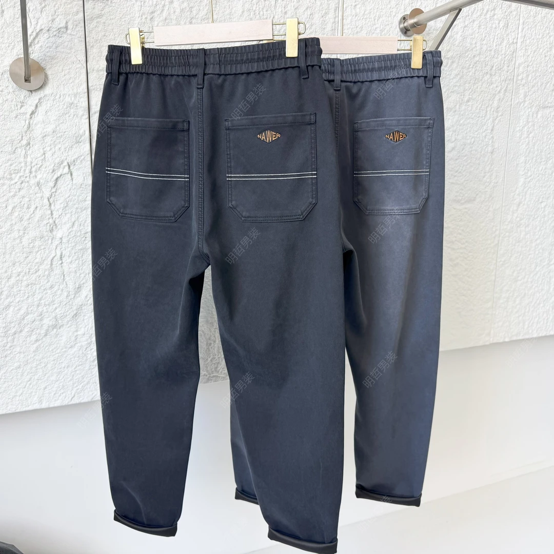 【明哲男装】秋季男士微宽松小直筒休闲牛仔裤C0288