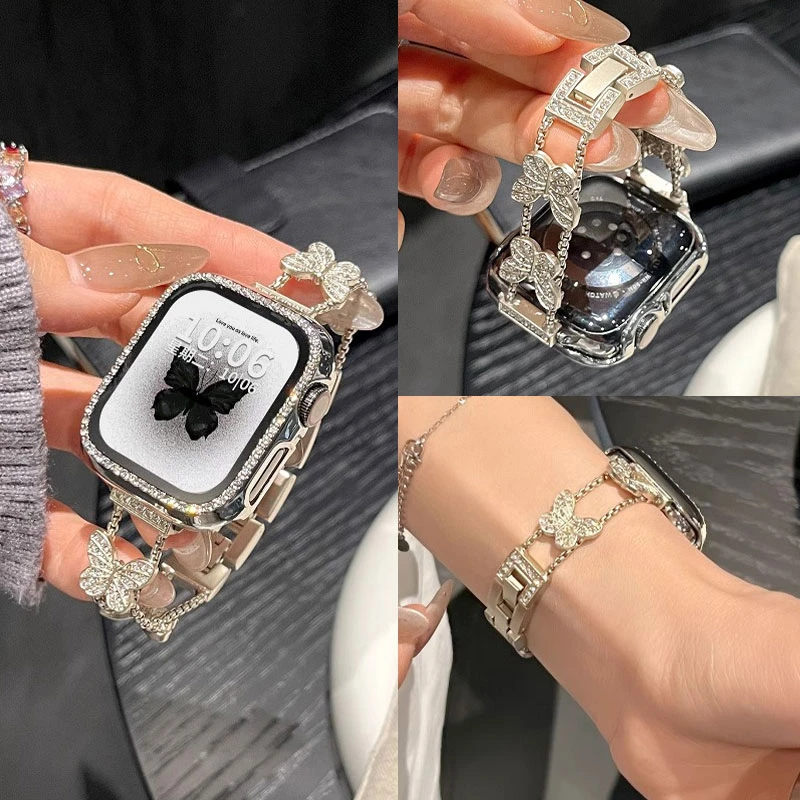 闪闪蝴蝶适用华为fit4表带watch fit3保护壳华为手表fit4Pro腕带