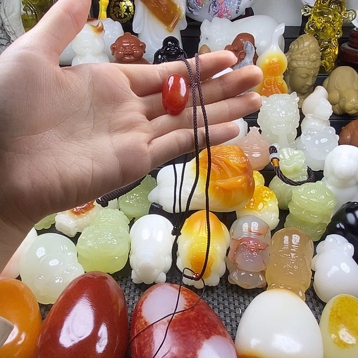 无花朵原石雕刻把件
