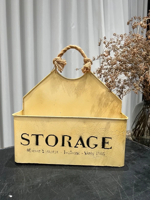 复古铁艺收纳提篮