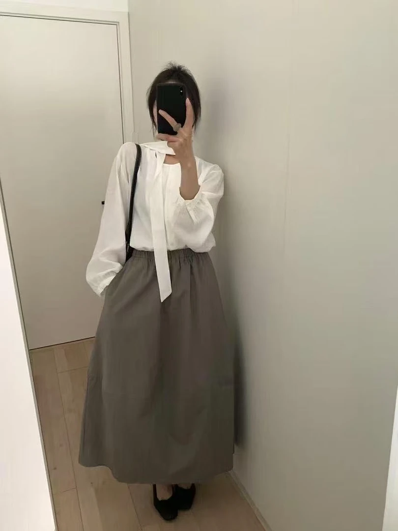 IU 福（1iu2962#）韩系飘带衬衫～ 5-8