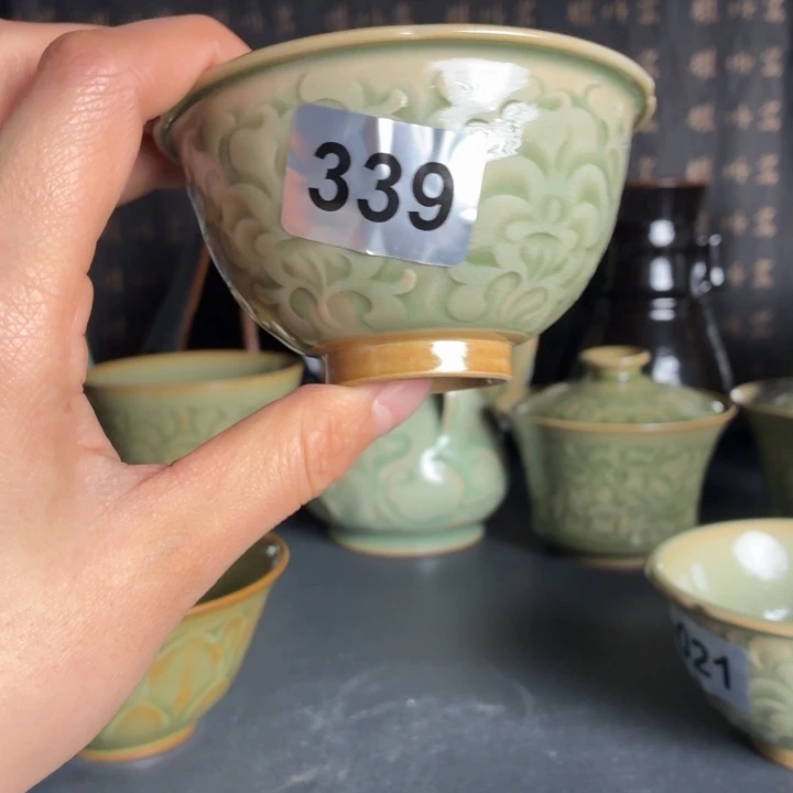 耀州窑手工刻花小海鷗