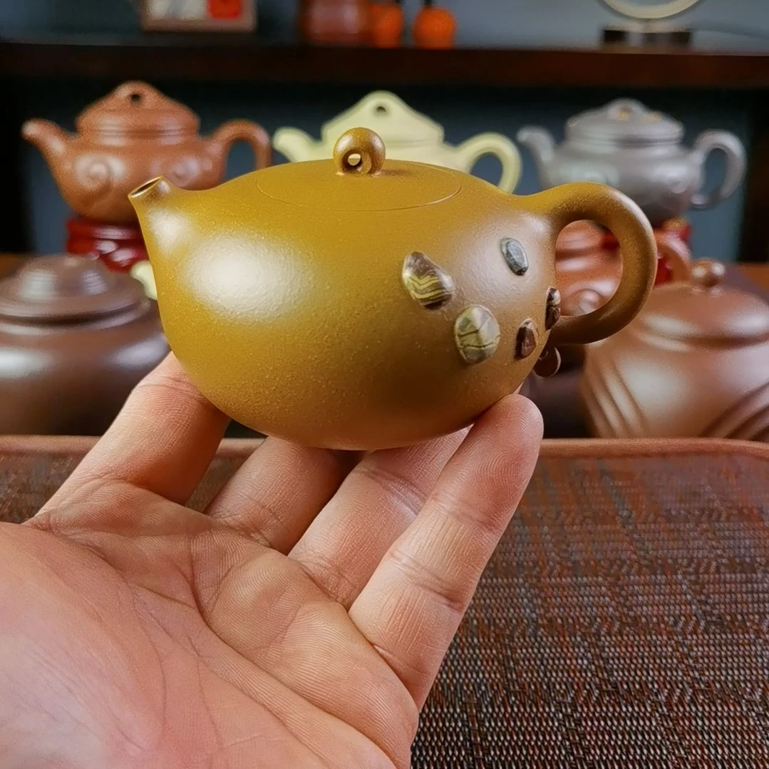 紫砂茶壶黄金段雨花石200CC