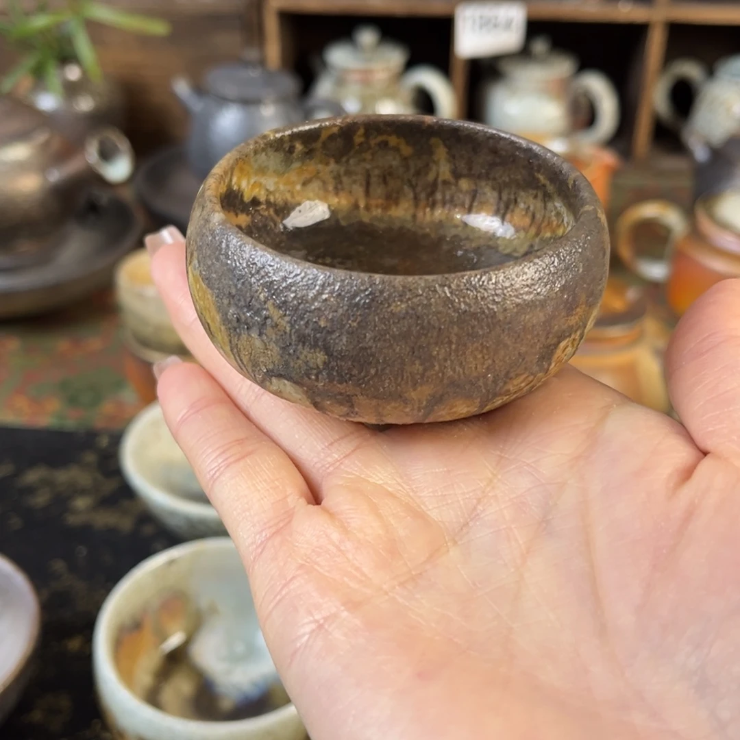 杯柴烧茶器主人杯微瑕