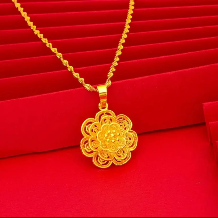 【孟加拉赤金】新款【太阳花项链】女款时尚气质精美金色