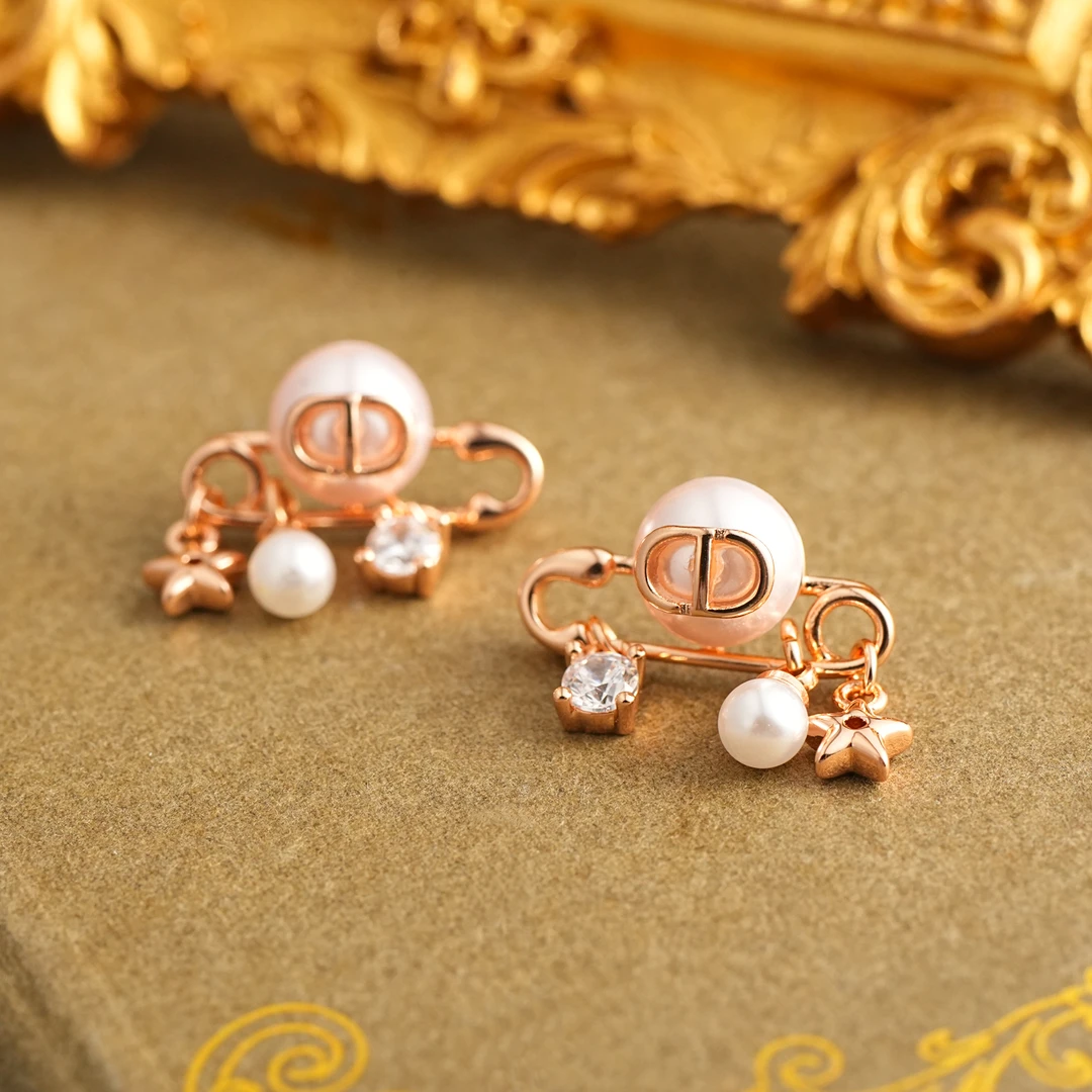 铜合金耳饰 【1206】LeLe 耳钉 cd别针星星珠珠精致气质