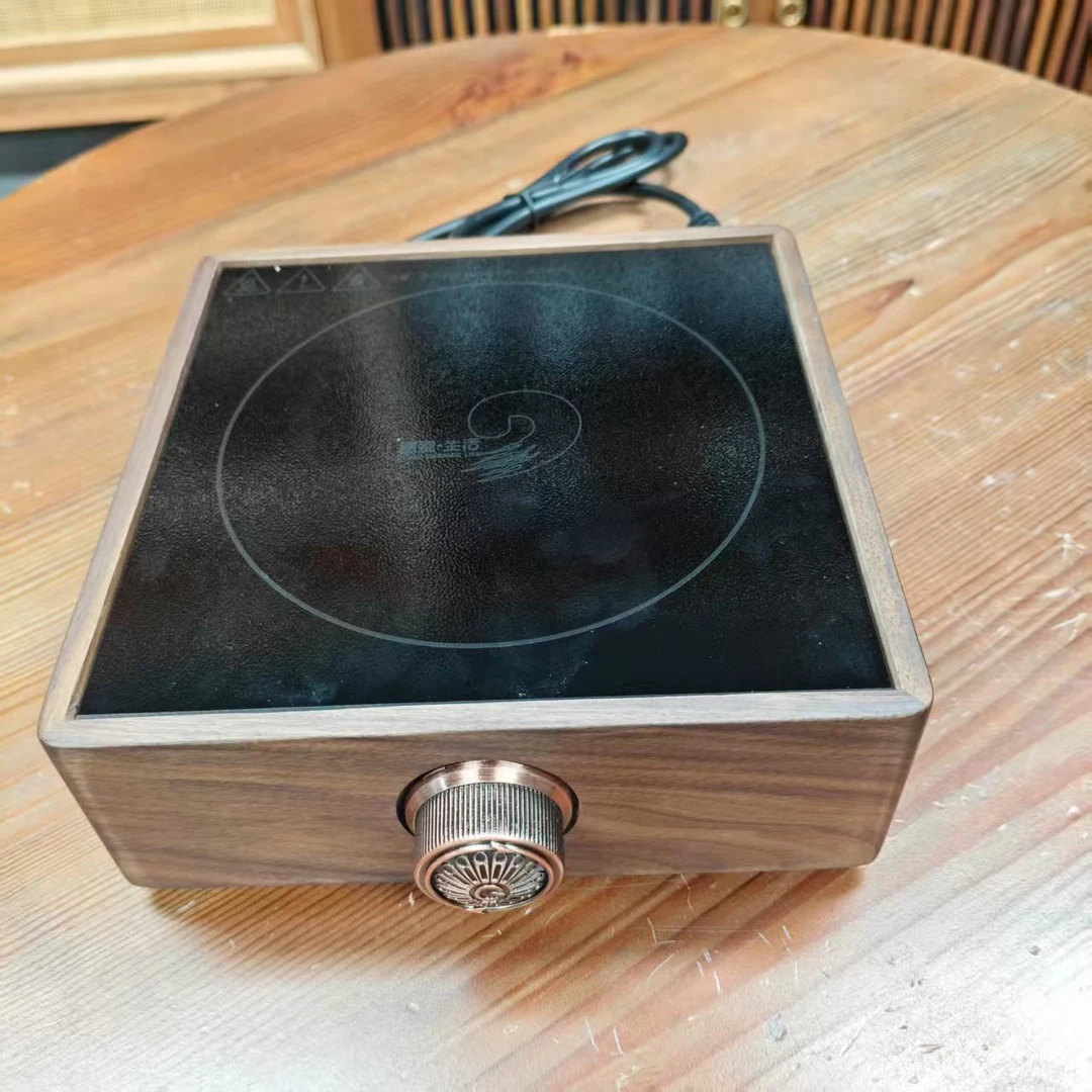 德瓷生活-胡桃木四方电陶炉cc2046