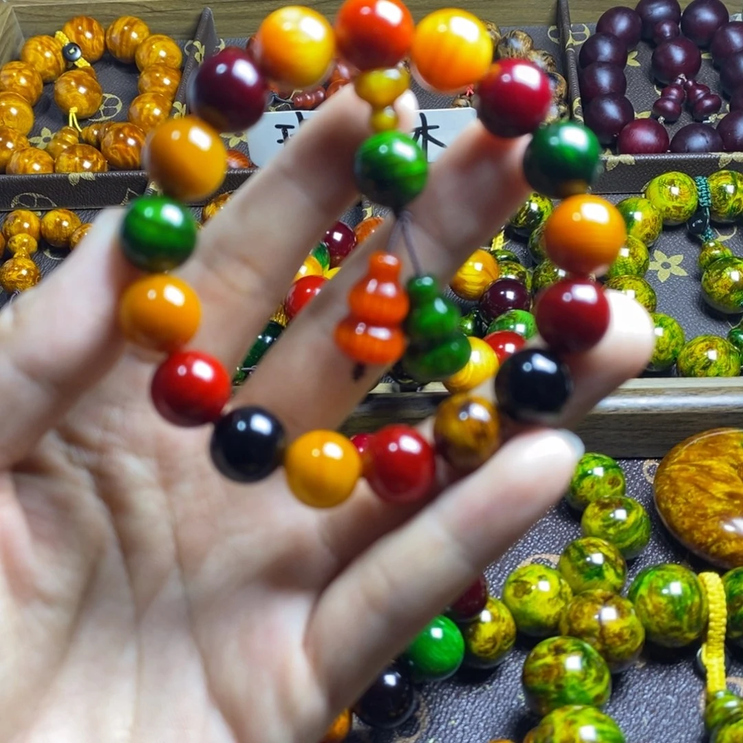 木质琥珀木1.2尺寸精品多宝珠