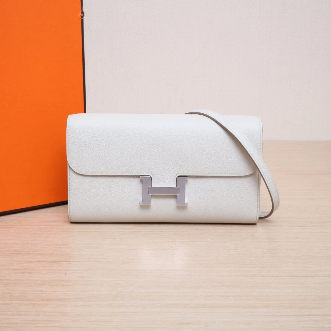 99新 Hermes/爱马仕 【念念】 8L冰川白 B刻 银扣 康康 To go 包