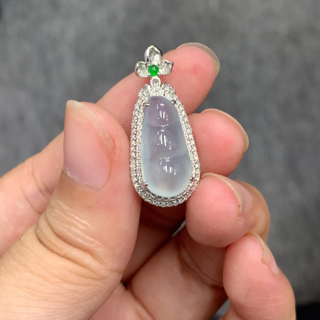 翡翠18K金镶嵌吊坠(不含链)吊坠