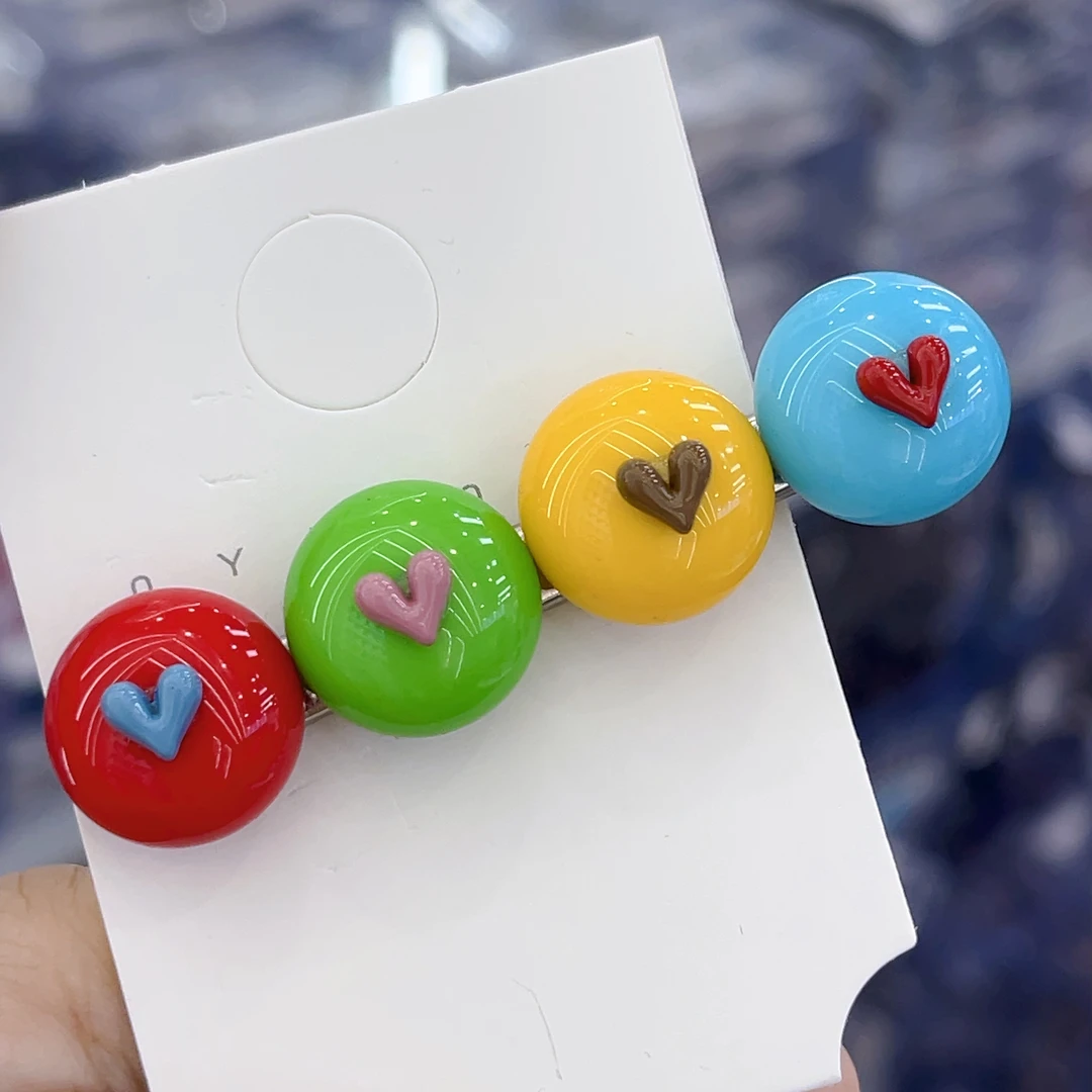 F708韩系彩色豆子边夹