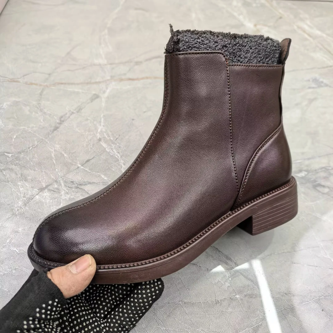 粗跟女靴(羊皮)y8212