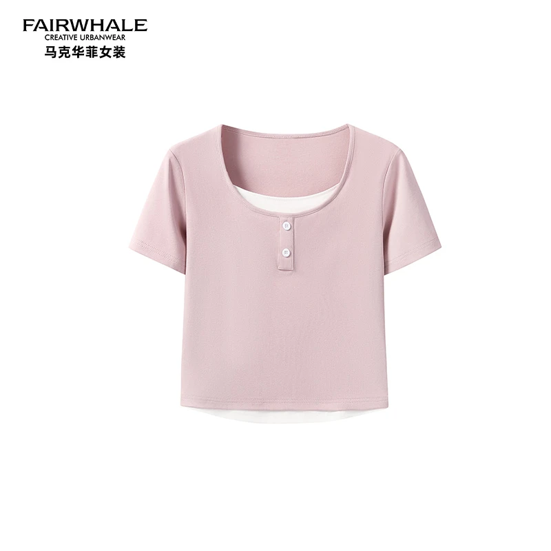 马克华菲女装夏季舒适亲肤透气轻薄T恤时尚百搭休闲 F52001A509
