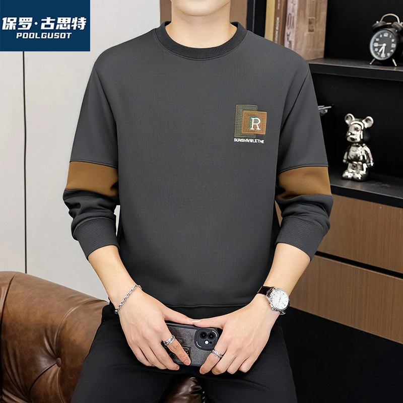 保罗·古思特男士新款圆领卫衣秋季新款潮流套头时尚长袖休闲百搭