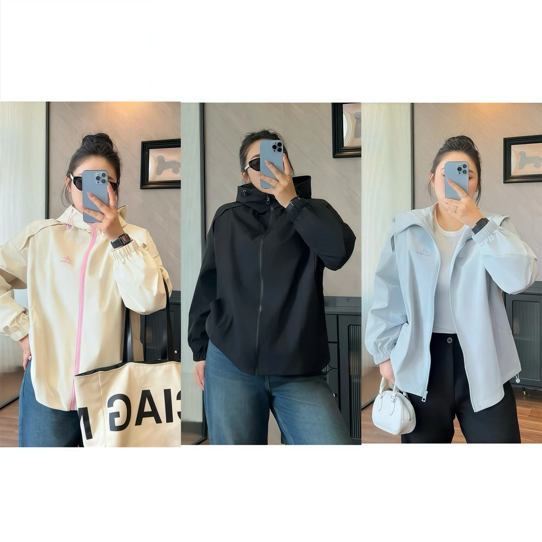 白桃煮酒 / 韩系甜系软壳冲锋衣13865花契200斤胖mm春季小众显瘦