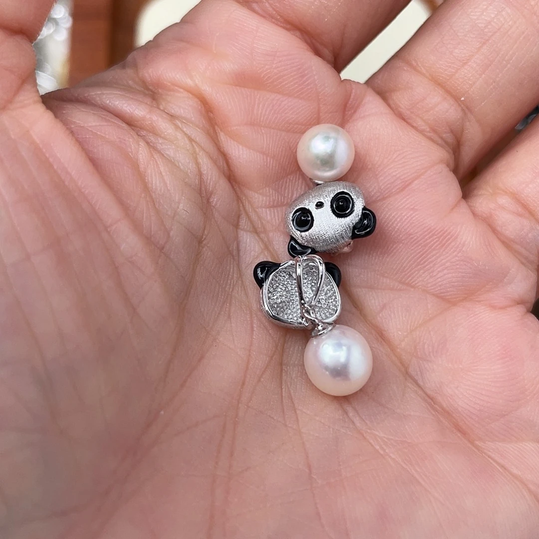 吊坠(不含链)银S925镶嵌海水珍珠