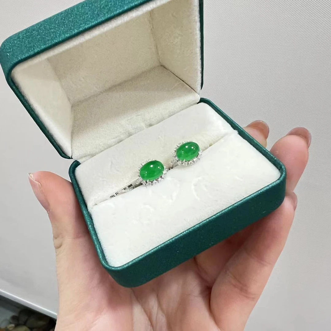 18k金钻翡翠耳饰（此为直播竞拍介绍价）