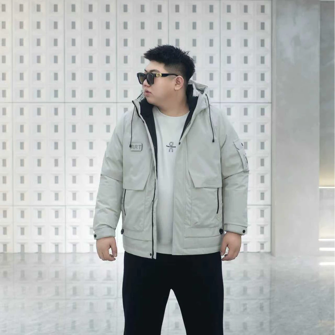 大码男装 冬季新款棉服 128魔术贴字母款