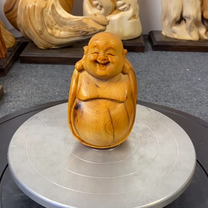 柏木（崖柏）崖柏弥勒佛摆件根雕工艺品