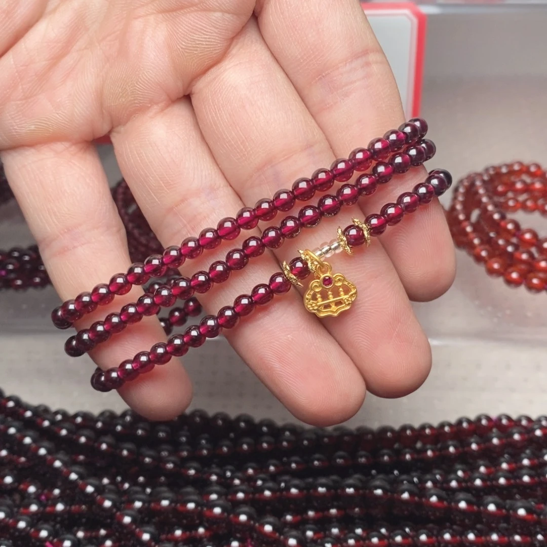 未镶嵌石榴石手链卡4.3全净体毕业级枚紫