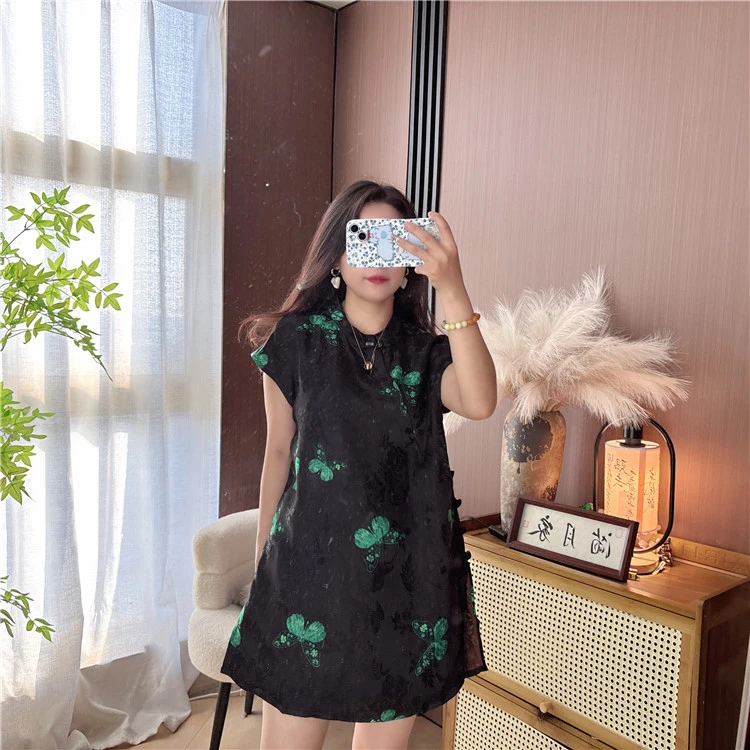 【墨蝶】香云纱高定刻花夏国风奥黛上衣T恤新中式提花老钱风马甲