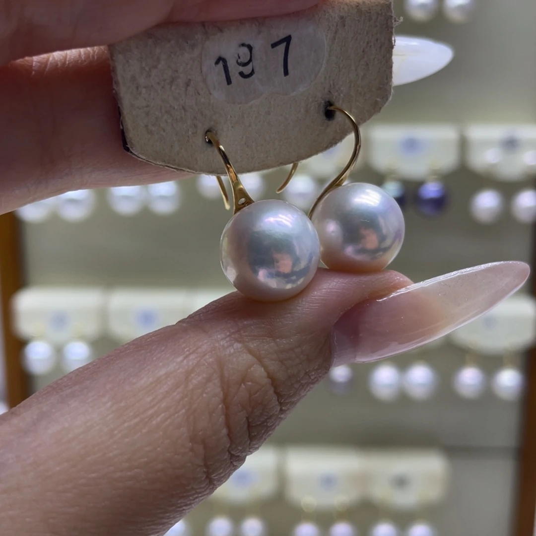 淡水珍珠耳饰18K金镶嵌