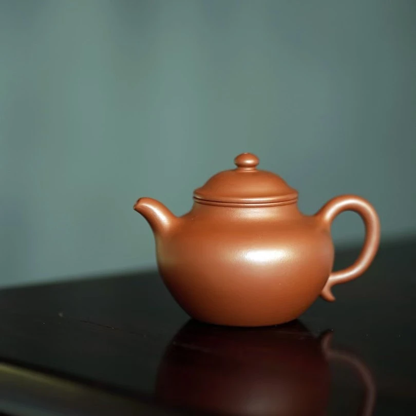 全手摹乾隆小莲子 陈腐原矿朱泥100cc饱满可人 舒张有度 线条流畅