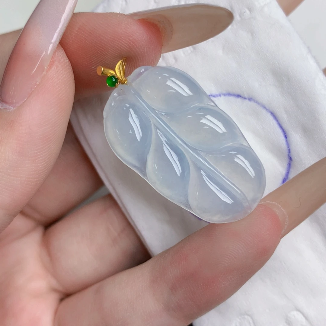 翡翠18K金镶嵌颈饰天然缅甸翡翠a货百元以上9元证书费自理