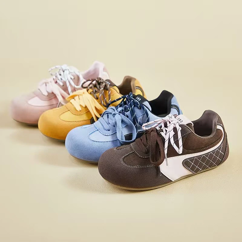 MT DISTORTION新款复古德训小白鞋女2025春季厚底增高休闲鞋