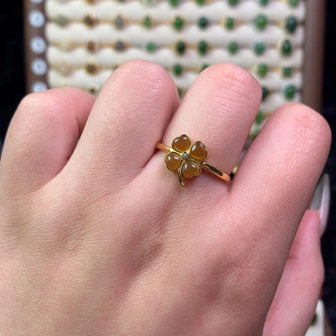 和田玉银S925镶嵌戒指