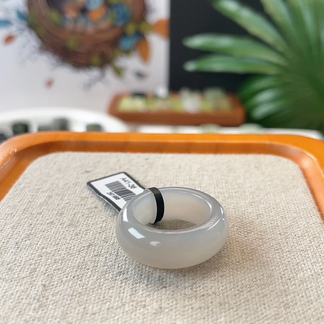 未镶嵌戒指和田玉c7 冰晴紫泥鳅背17.5 不退换