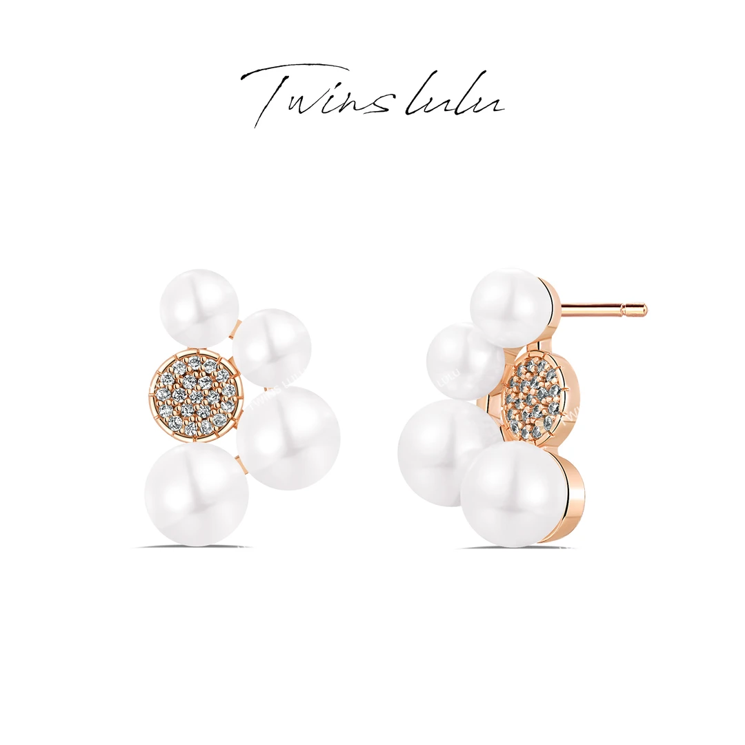 TWINS LULU 镀k金 【夏上新】设计师气质珠珠C形耳环TSL1996
