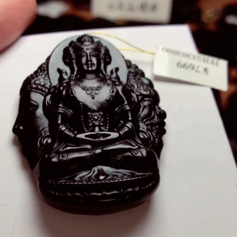 米**哥天然缅甸a货钢琴黑挂件