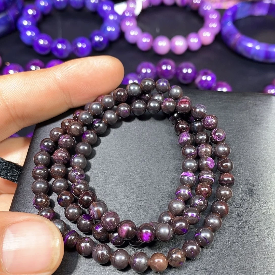 苏纪石（舒俱来）未镶嵌南非舒俱来丝绒圆珠多圈