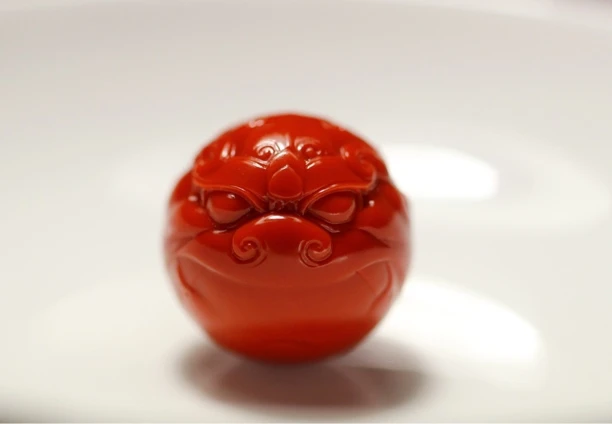 南红单珠20.5mm锦红色系全品