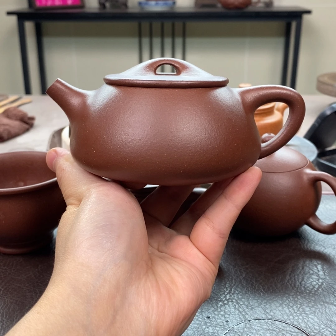 茶壶紫砂底槽清景舟石瓢260cc全手➕底槽清杯子