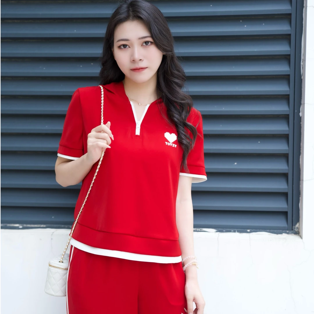 ToyzY25年夏新款时尚女士潮流休闲显瘦运动上衣女士ZC35270360