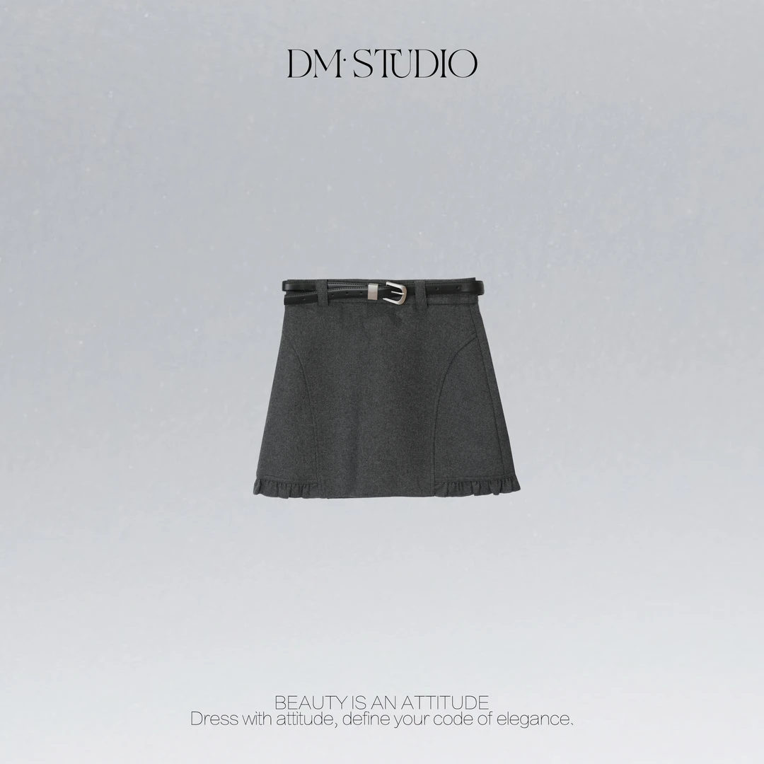 DEDM•STUDIO/气质减龄百搭配腰带A字显瘦半身裙2511BSQ/KK260889P