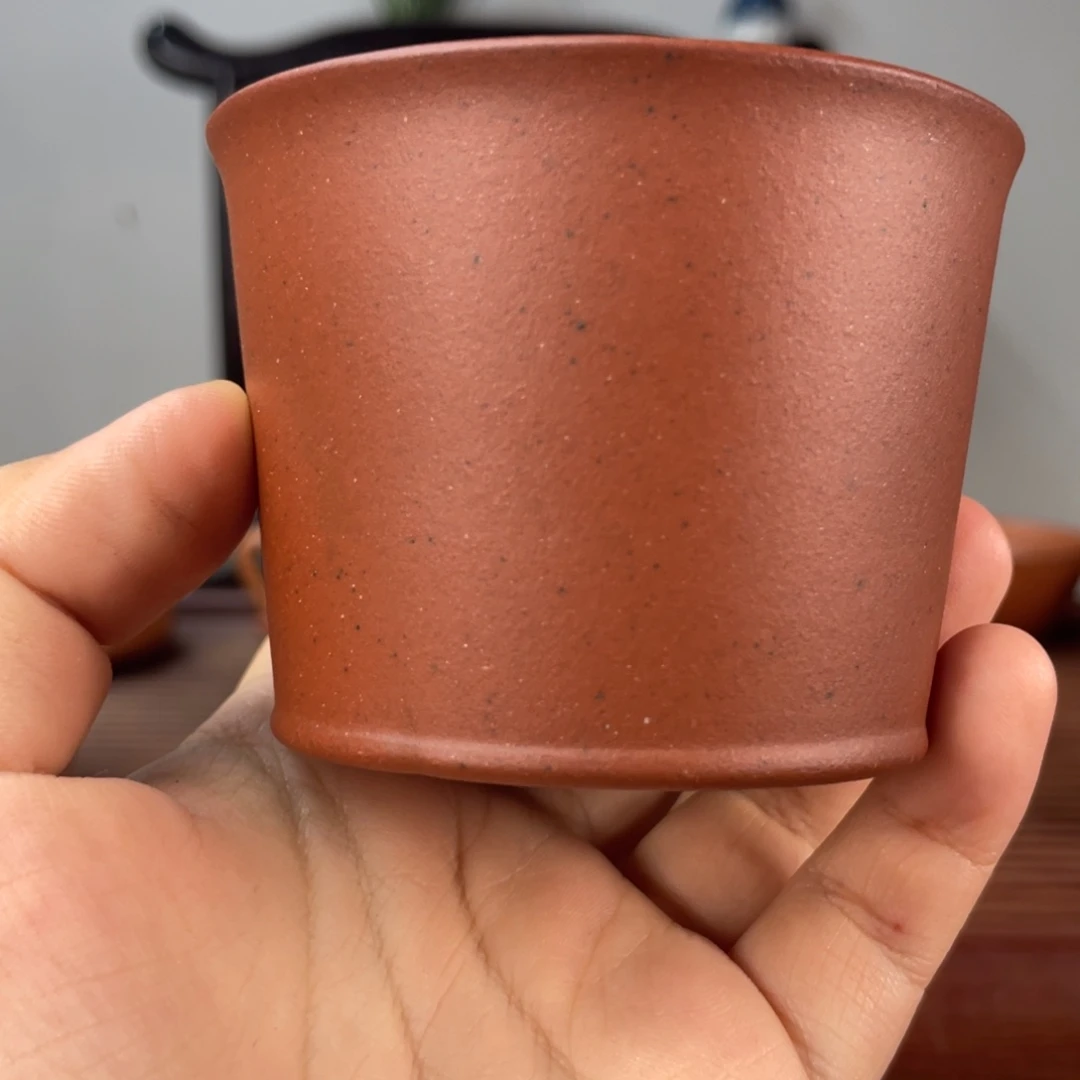 茶杯红泥老红泥马蹄杯150cc微瑕