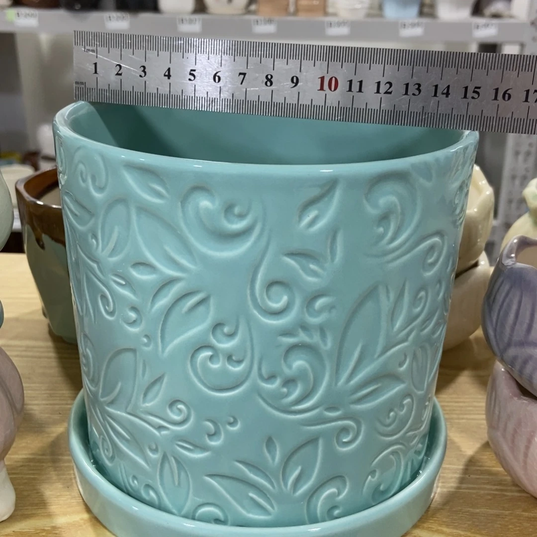 红陶高温陶瓷花盆